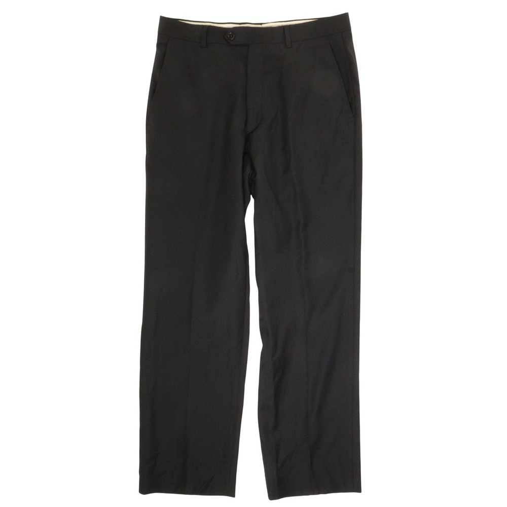 Santorelli Romeo Dress Pants Men 33 Luxury Serge Trousers Black Wool Italy